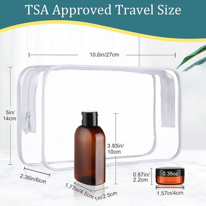 Cosywell Travel Bottles for Toiletries 10PCS Plastic Squeeze Bottles TSA Approved Travel Size Containers Leakproof Plastic Cream Jars Refillable Cream Lotion Travel Essential Toiletries