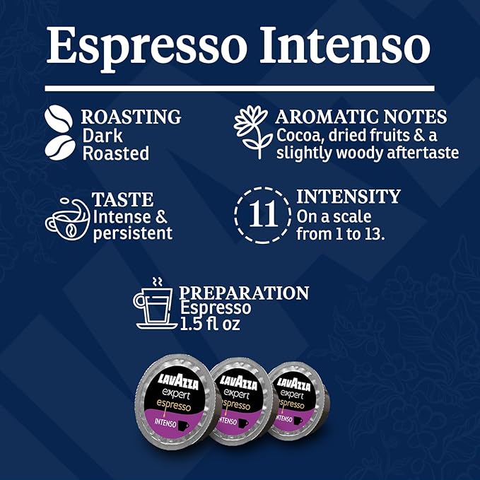 Lavazza Expert Coffee Pods Variety Pack – 72 Count (36 Each) – Includes Aroma Più Espresso & Gusto Intenso Double Shot Capsules – Keto-Friendly, Bold Italian Flavor – Compatible with All Lavazza LB Machines
