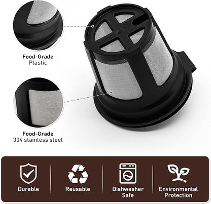 Reusable Coffee Pods for Ninja CPF301 Coffee Maker, 3 Pack Reusable K Cups Pods and 2 Pack Reusable Filters not for Ninja CFP101 & Ninja PB051