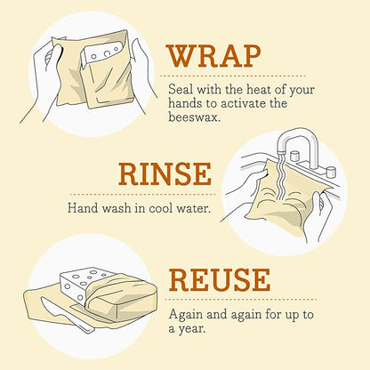 Bee's Wrap Beeswax Wraps for Food - Bread Wrap - Made in USA Reusable Bread Storage Bags - Organic & Eco-Friendly Alternative to Aluminum Foil, Sourdough Bags & Plastic Wrap, Honeycomb