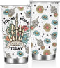 Funny Inspirational Gifts for Women Men Tumbler, Positive Western Skull Decor Gifts for Girl Friend Birthday Christmas, Coffee Mug Stainless Steel Vacuum Insulated Double Wall Travel Cup, 20oz