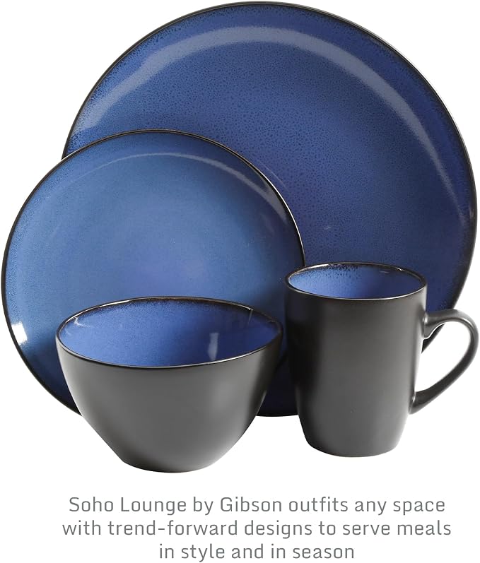 Gibson Elite Soho Lounge Round Reactive Glaze Stoneware Dinnerware Set