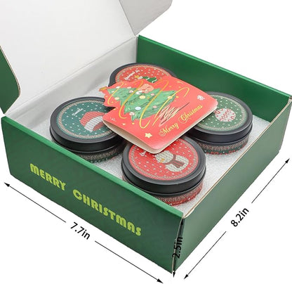 Christmas Candles - Christmas Gifts for Women, Scented Candles Gift Set, Natural Soy Wax Aromatherapy Candle for Home Scented (4Pack)