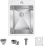 15x20 inch Drop in Bar Sink, 15 inch Small Kitchen Sink 18 Gauge Single Bowl Stainless Steel Topmount Bar Sink with Basket Strainer Drain & Bottom Grid