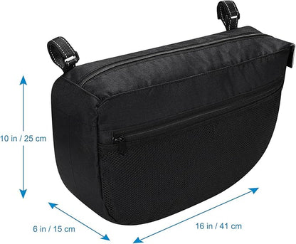 Accmor Insulated Side Sling Stroller Saddle Bag Organizer, Universal Stroller Organizer, Stroller Bag Caddy Organizer, Black