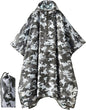 PTEROMY Hooded Rain Poncho for Adult with Pocket, Waterproof Lightweight Unisex Raincoat for Hiking Camping Emergency