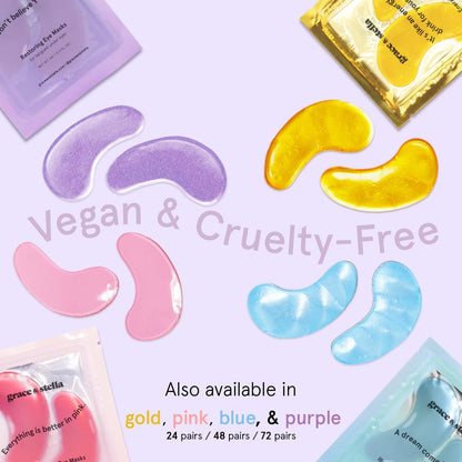 grace & stella Retinol Under Eye Patches for Puffy Eyes and Dark Circles - Restoring Gel Under Eye Masks with Hyaluronic Acid - Vegan Cruelty-Free Skincare - Birthday Gifts for Women (Purple, 6 Pairs)