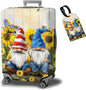 Luggage Cover + Tag, Dwarf Travel Suitcase Protector for 22-24 inch Luggage (M), Dustproof, Anti-Scratch