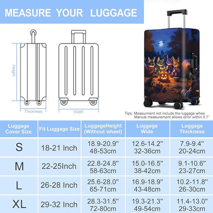 Halloween Luggage Cover Washable Suitcase Protector Anti-Scratch,Stretchable Fit for 20-34Inch Luggage Durable Travel Bag Cover with Zipper Closure (XL(32-34inch suitcase))