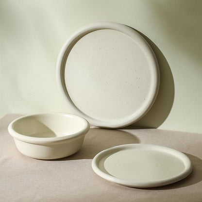 Stone Lain Capri 24-Piece Dinnerware Set Stoneware, White