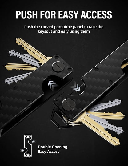 Key Organizer Key Holder Compact Key Case Minimalist Metal Key Chain Key Holder for Keychain Secures 8-10 Keys EDC