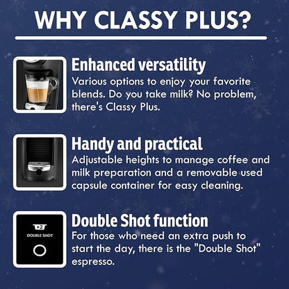 Lavazza Classy Plus Coffee Maker – 72 Count Intenso Espresso Capsules – Dual Brew Espresso & Lungo Machine Compatible Expert Capsules