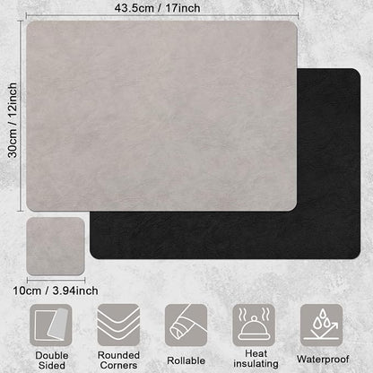 Vinyl Placemats Set of 6, Dual Sided Place Mats