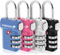 Fosmon TSA Approved Luggage Locks, Suitcase Travel Lock with Push Release Button, 3 Digit Combination Padlock for Gym Locker, Backpack Zipper- 4 Pack