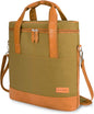 Tirrinia Insulated Wine Gift carrier - 3 Bottle Travel Padded Wine Carry Cooler Tote Bag with Handle and Adjustable Shoulder Strap, Khaki