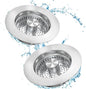 Upgraded 3 in 1 Kitchen Sink Drain Strainer Stopper, Brushed Stainless Steel SUS 304 Pop Up Sink Drain Stopper for Standard 3-1/2 Inch Drain Anti-Clogging Odor Prevention