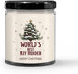 World's Best Key Holder Candle for Christmas Party - Gifts for Coworker Staff Security Officer Boss Manager Men & Women - 9oz Vanilla Scented Soy Wax - Holiday Keepsake