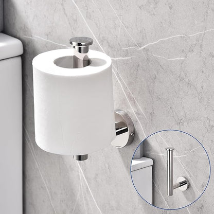 TASTOS Toilet Paper Holder SUS304 Stainless Steel Round Size Polished Chrome 2 Pack