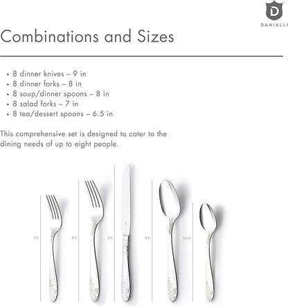 Modern Silverware Set, 18/10 Stainless Steel Flatware, Mirror Finish, Dishwasher Safe, Elegant Cutlery for Home and Dining, Built to Last (40-Piece, Imperial)