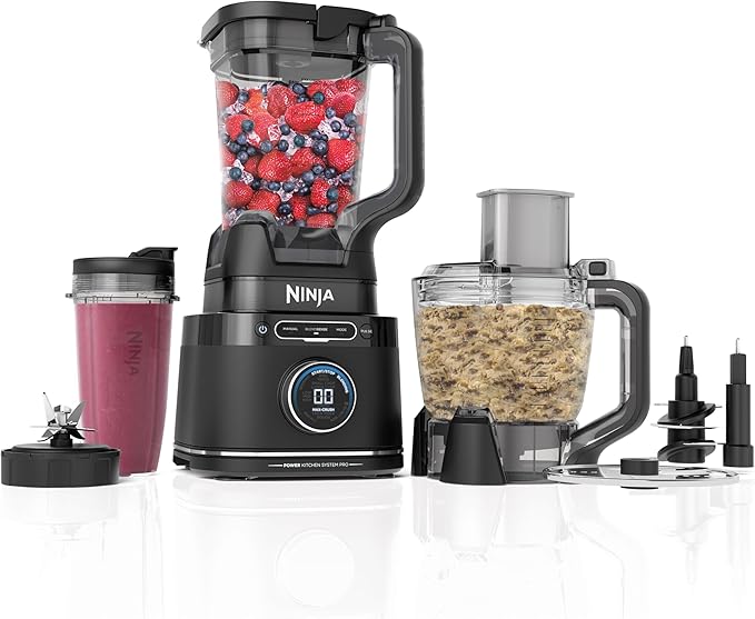 Ninja | All-in-One Blender and Food Processor | Best for Smoothies, Cookie Dough, Salsas, Cole Slaw and More | BlendSense Intelligence for Perfectly Smooth Results | 1800 Watt | Black | TB401