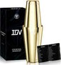 IOV Boston Cocktail Shaker Set, 18oz & 28oz Stainless Steel Weighted Shaker Tins, Metal Martini Drink Mixer for Bartending, Professional Bar Tools with Cocktail Recipe Guide, Gold
