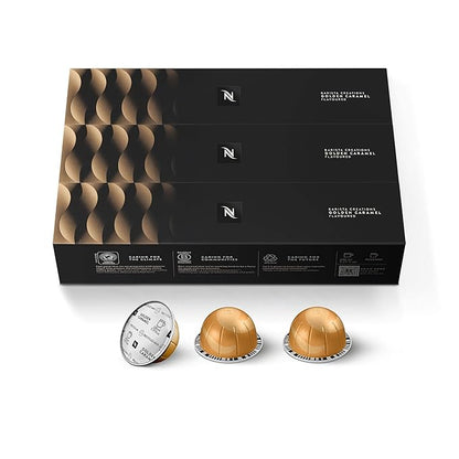 Nespresso Capsules Vertuo, Golden Caramel, Medium Roast Coffee, 30 Count Coffee Pods, Brews 7.8oz.