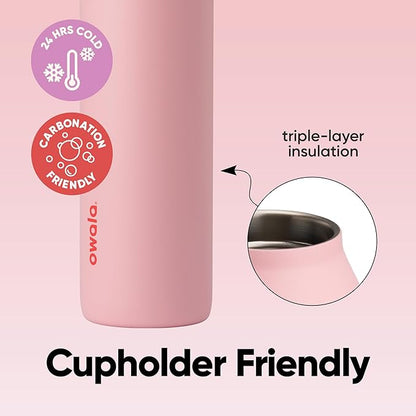 Owala FreeSip Twist Insulated Stainless Steel Water Bottle with Straw for Sports and Travel, BPA-Free, 24-oz, Fruit Punch