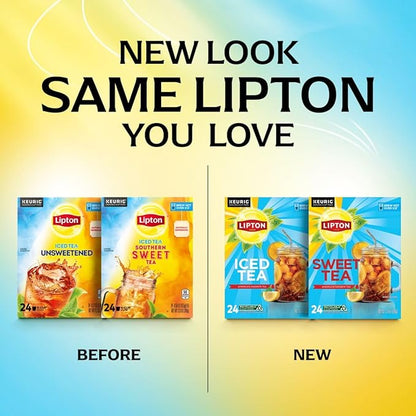 Lipton Iced Tea K-Cups, Unsweetened Black Iced Tea, 24 K-Cup Pods