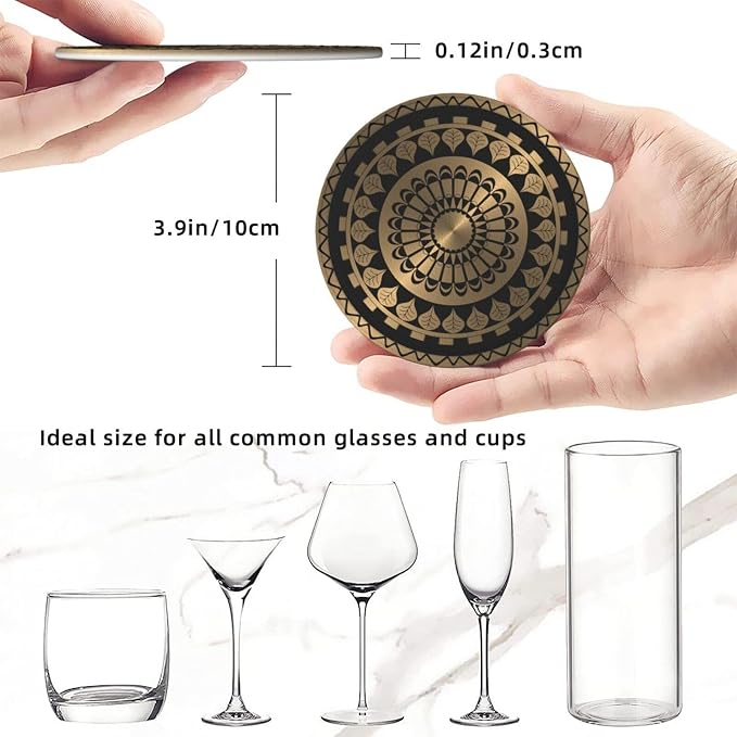Drink Coasters with Holder Stand Set of 6