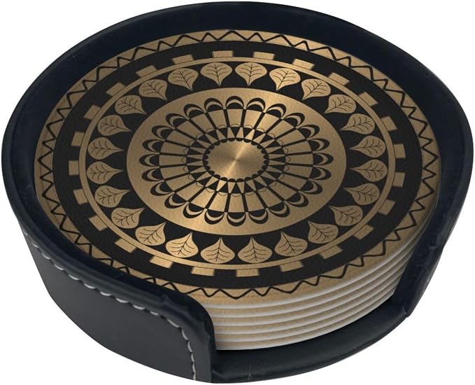 Drink Coasters with Holder Stand Set of 6