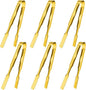 6 Pcs Ice Tongs Stainless Steel 6 Inch with Serrated Teeth Durable Serving Metal Tongs for Kitchen, BBQ, Buffet & Party Secure Grip Mini Tongs for Ice Cubes, Sugar, Salad，Appetizers