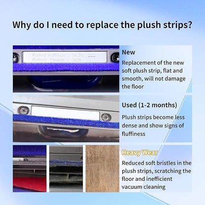 9 Pcs Soft Plush Strips Vacuum Replacement Kit Compatible with Dyson V6,V7,V8,V10,V11 Soft Roller Cleaner Head,Vacuum Attachment Replacement Parts for Home Cleaning