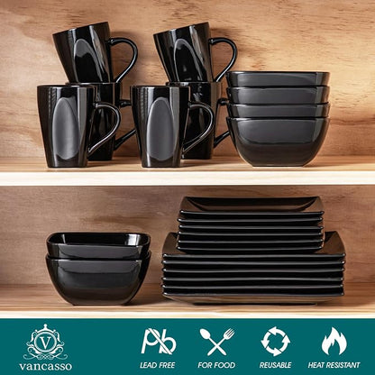 vancasso Soho Dinnerware Sets 24 Pieces, Dinner Plate, Cups and Plates Sets