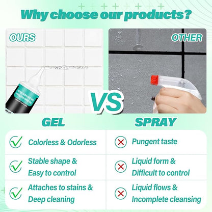 Mold Stain Remover Gel, Home Stain Remover Gel, Washing Machine Cleaner, Household Cleaner for Refrigerator Strips, Grout Cleaners Best for Home Sink, Kitchen, Showers