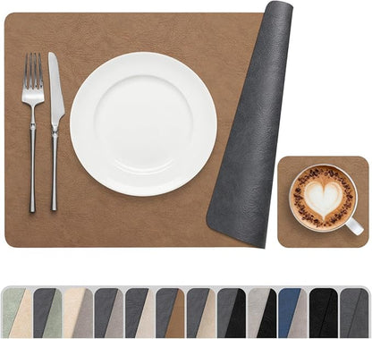Vinyl Placemats Set of 4, Dual Sided Place Mats