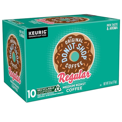 The Original Donut Shop Regular, Keurig Single Serve K-Cup Pods, Medium Roast Coffee, 60 Count, (6 Packs of 10)