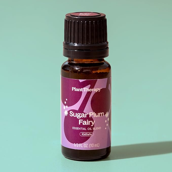 Plant Therapy Sugar Plum Fairy Holiday Essential Oil Blend 10 mL (1/3 oz) Citrus-Sweet & Floral Scent, Cheerful & Inviting, Helps Set The Mood for Relaxation