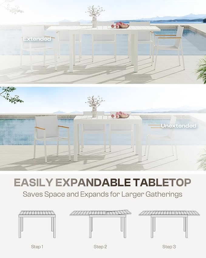 Outdoor Aluminum Patio Dining Table Set