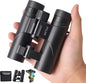 POLDR 12x25 Compact Binoculars for Adults and Kids, High Powered Waterproof Binocular with Phone Adapter, Small Easy Focus HD Binoculars for Bird Watching, Concerts, Hiking, Travel, Cruise
