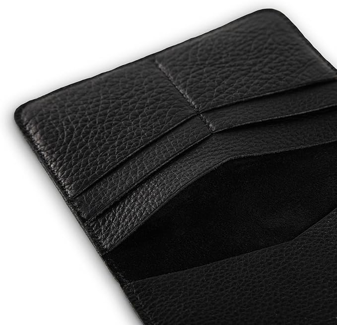 PEGAI Standard Full Grain Crazy Horse Leather Passport Holder | Custom Travel Passport Cover & Organizer | Handcrafted Leather Passport Wallet for Men and Women | Pike (Dymnos Black)