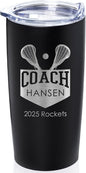 Lifetime Creations Custom Lacrosse Coach Tumbler - Lacrosse Coach Gifts for Men, Best Coach, Thank You Coaches, Lacrosse Senior Night Gifts (Matte Black 20 Ounce Cup)