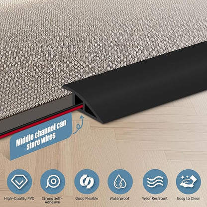 Floor Transition Strip Door Threshold 39" Floor Transition Reducer Trim on The Edges Threshold Strip Self Adhesive Suitable for Doorways, Tiles, Carpet