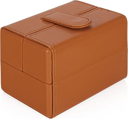 Single Travel Watch Case - Vintage Inspired - Exterior, Soft Microfiber Lining, Fits Up to 42mm Watches - Vegan Leather - Reliable Storage for Home or Travel