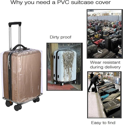 FABUWAY PVC Suitcase Cover - Clear, Transparent, Waterproof & Dustproof - 30"