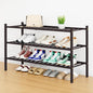 Smiry Shoe Rack, 3 Tier Long Bamboo Shoe Organizer, Stackable Free Standing Wooden Shoe Storage Shelf for Closet, Entryway, Front Door Entrance, Brown