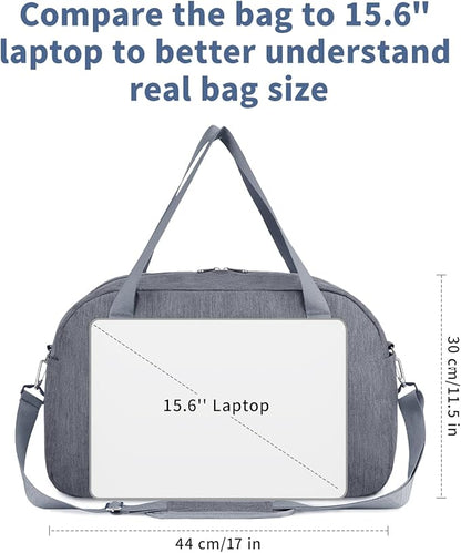 Narwey For Spirit Airlines Personal Item Bag 18x14x8, Small Duffle Bag for Travel, Duffel Bag for Traveling, Carry on Bag for Airplanes Underseat Overnight for Women and Men (Grey)
