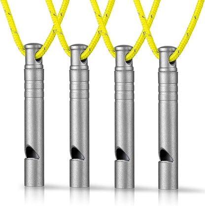 TISUR Titanium Emergency Whistle,120db Safety Whistle with Lanyard,Outdoor Survival Small Whistle for Life Saving,Hiking,Pets Training,Coach Sports