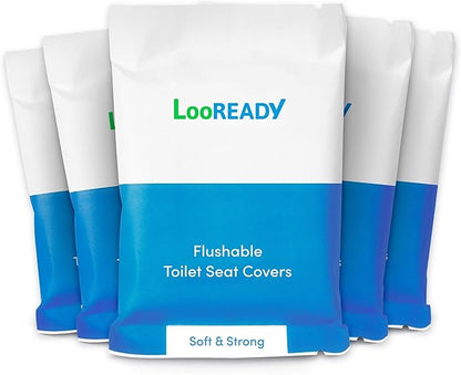 Individually Wrapped Toilet Seat Covers Disposable Flushable - Deluxe Premium Quality Travel Essential - Extra Thick and Large - Sample Size 5 pack