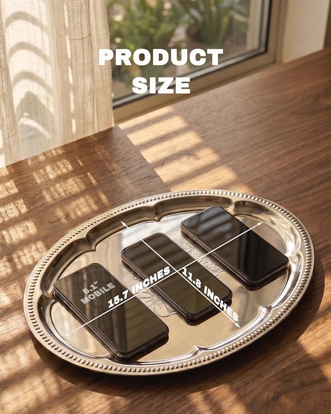 4-Pack 15.7" x 11.8" Silver Serving Trays