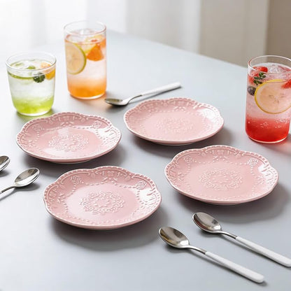 Gaolinci European Palace Series Lace Embossed Ceramic Dinner Plate
